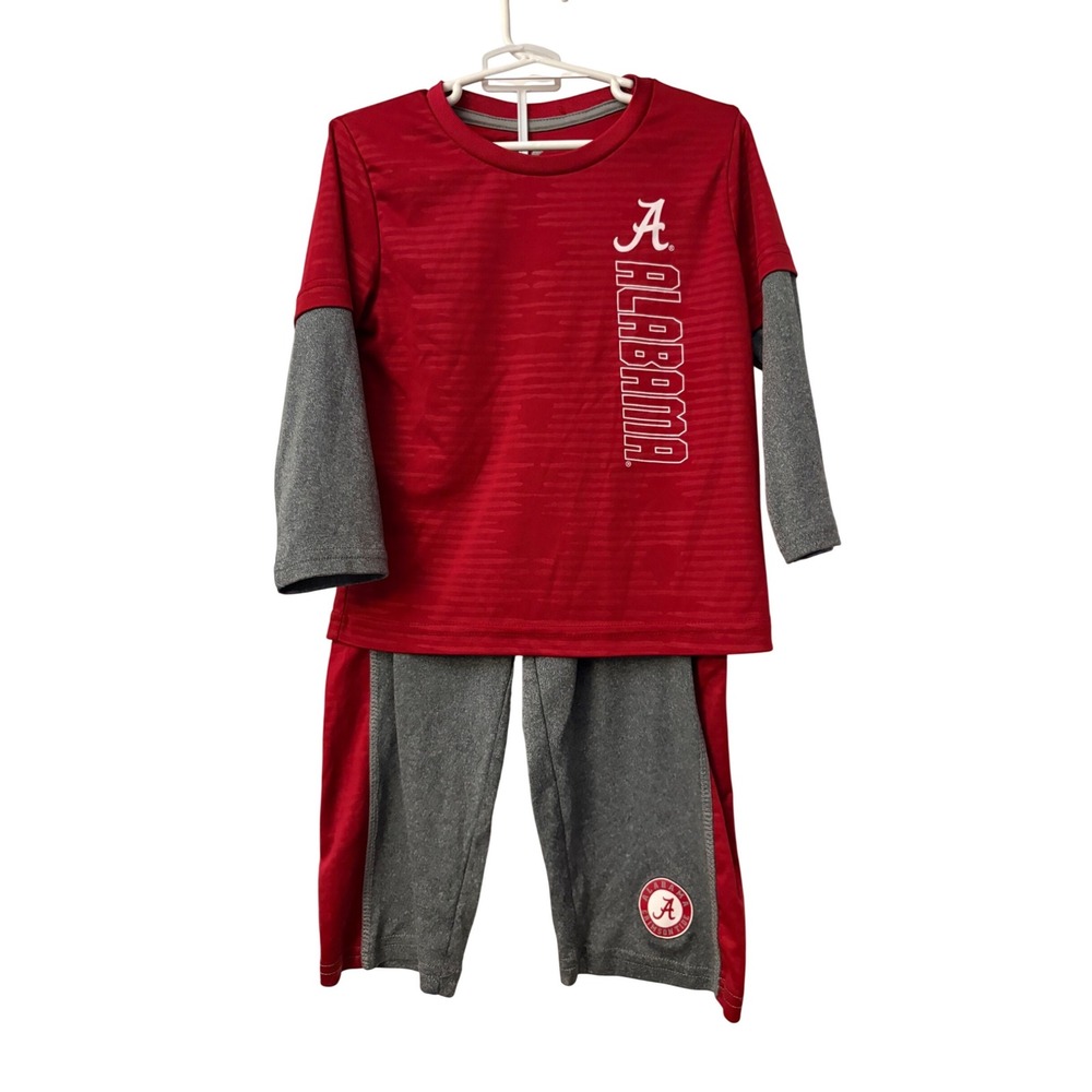 Colosseum Alabama Crimson Tide Toddler 4T Red Grey Shirt and Pants Set NCAA